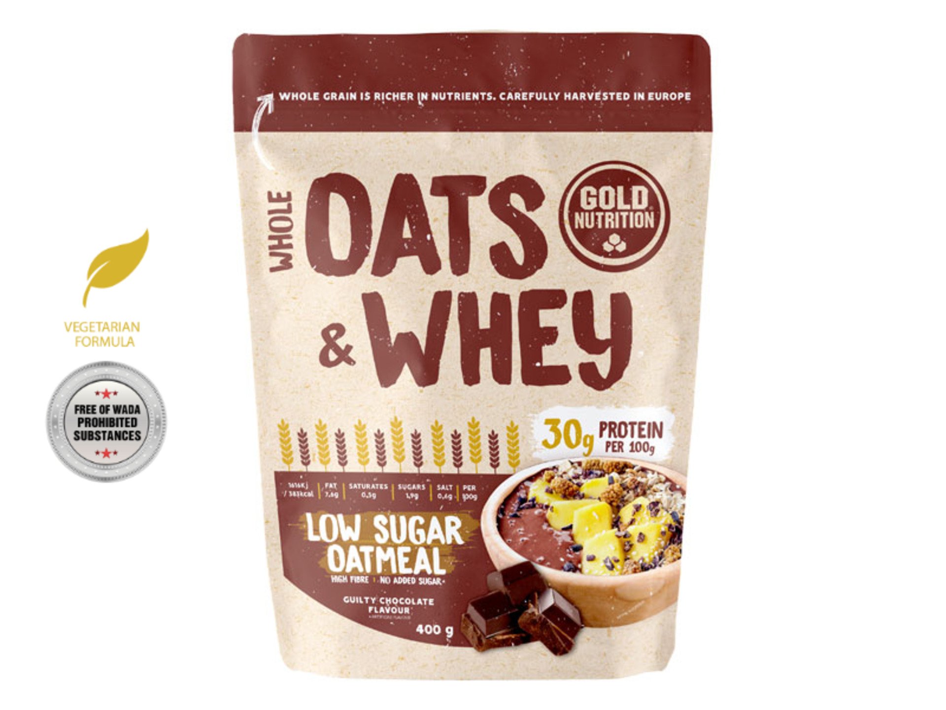 E-shop Gold Nutrition Raňajkový nápoj oats & whey proteín čokoláda 400 g