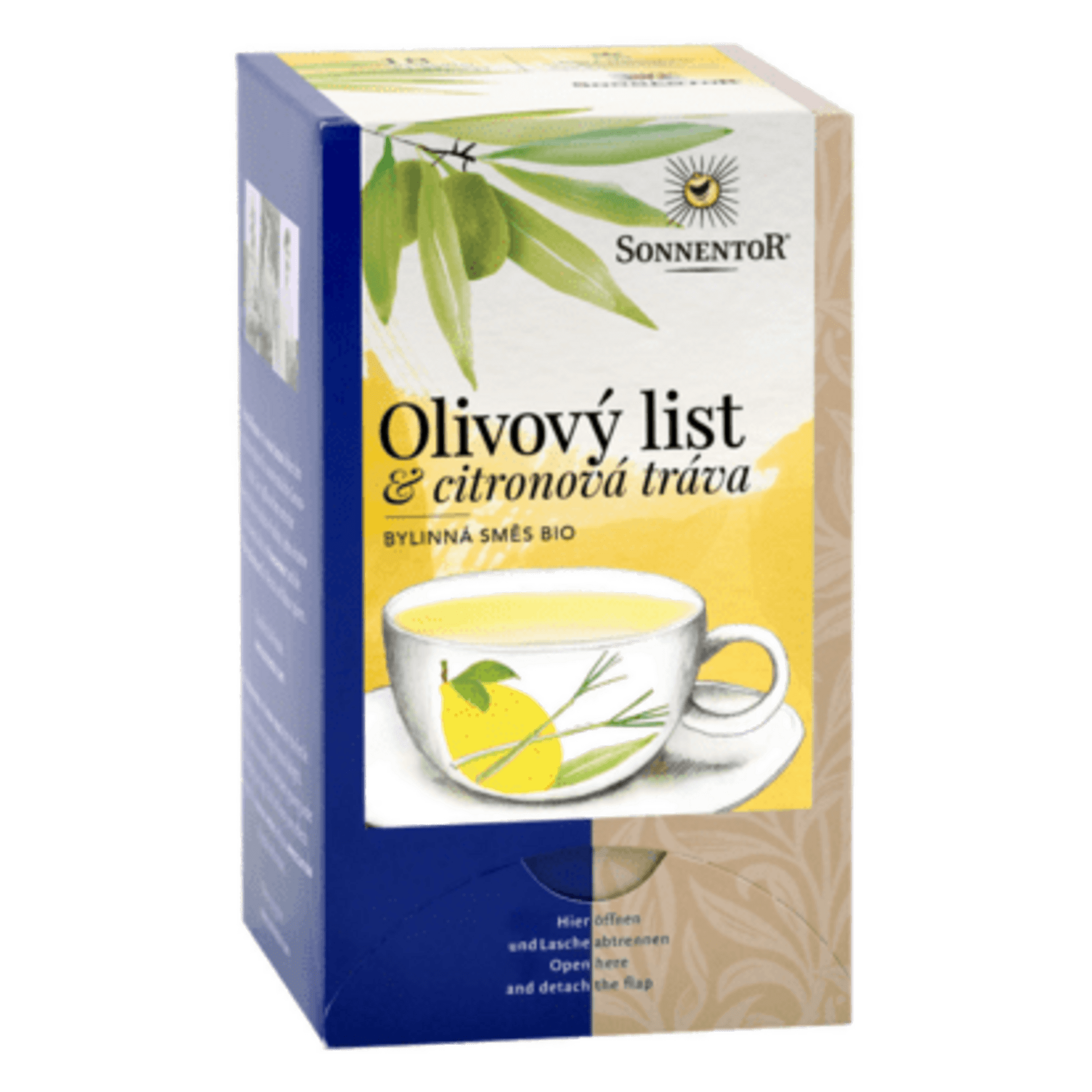 E-shop Sonnentor Olivový list a citrónová tráva bio čaj - dvojkomorový 32,4 g