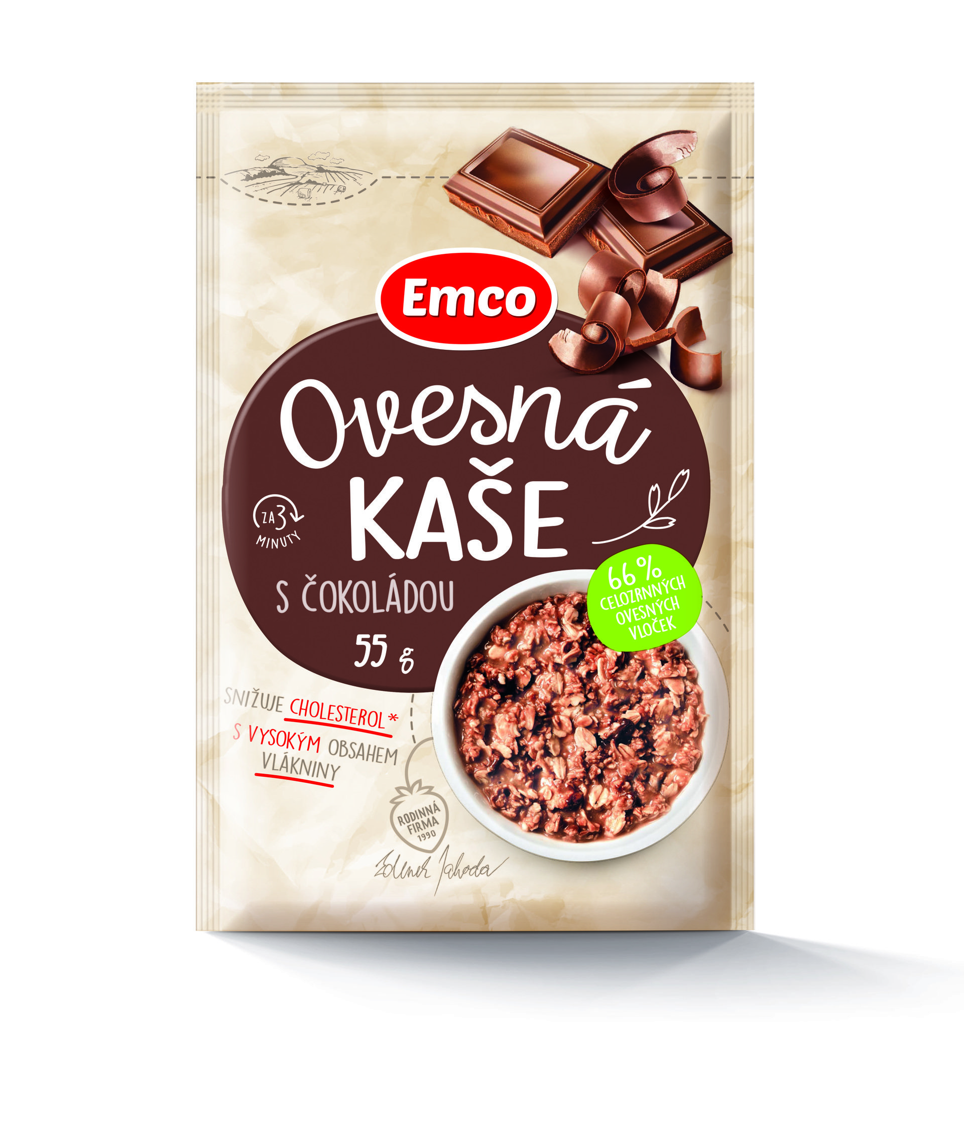 E-shop Emco Ovsená kaša čokoládová 55 g
