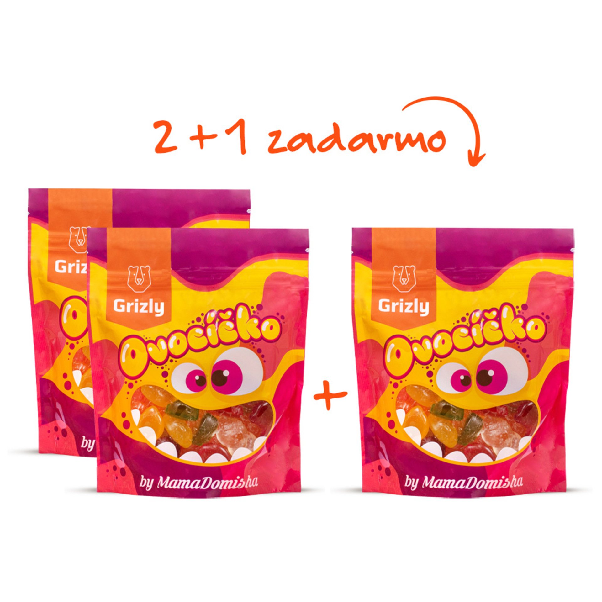 E-shop GRIZLY Ovocíčko želé cukríky so stévií by @mamadomisha 200 g 2+1 zdarma