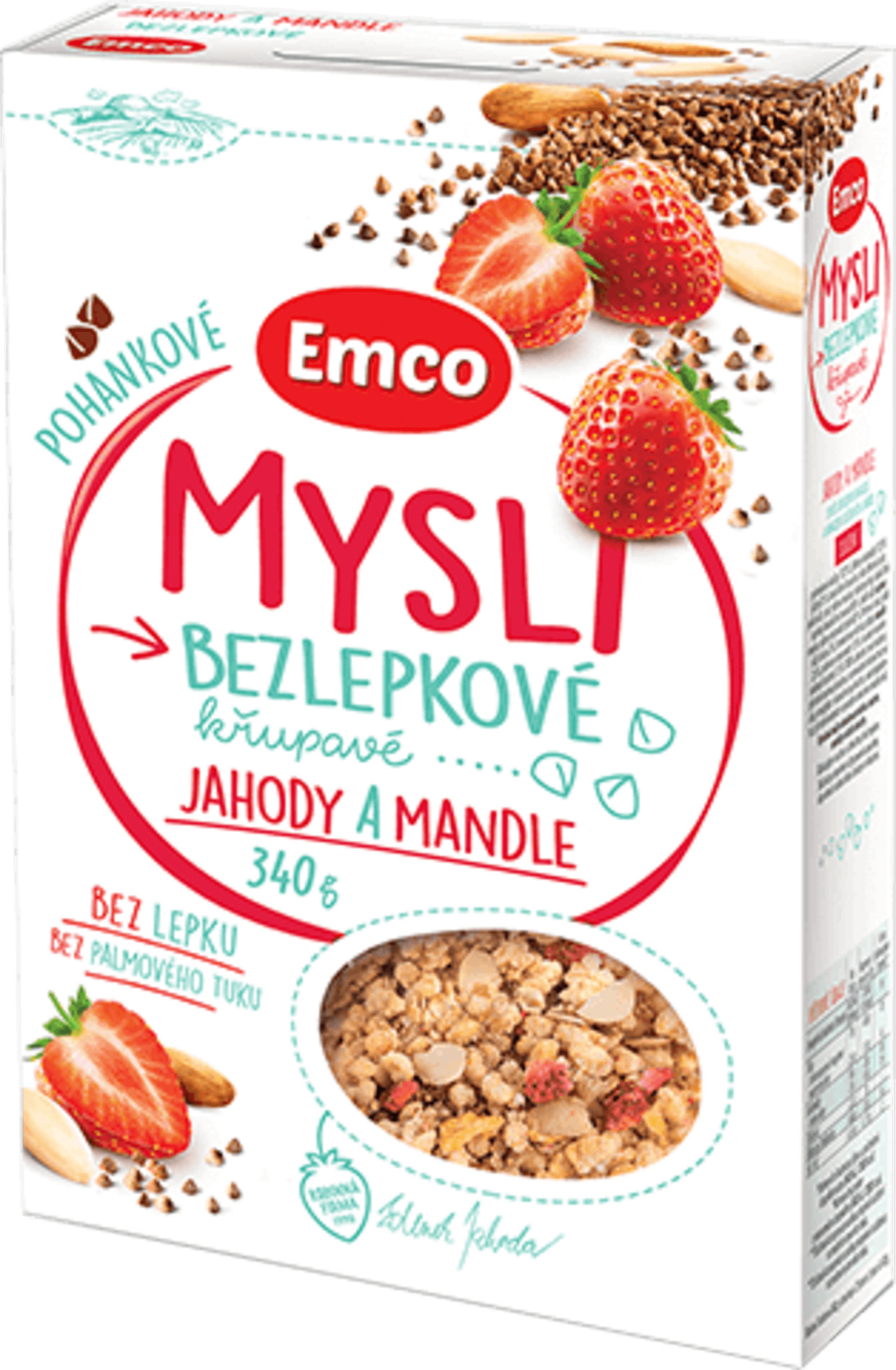 E-shop Emco Mysli Pohánkové - Jahody a mandle 340 g