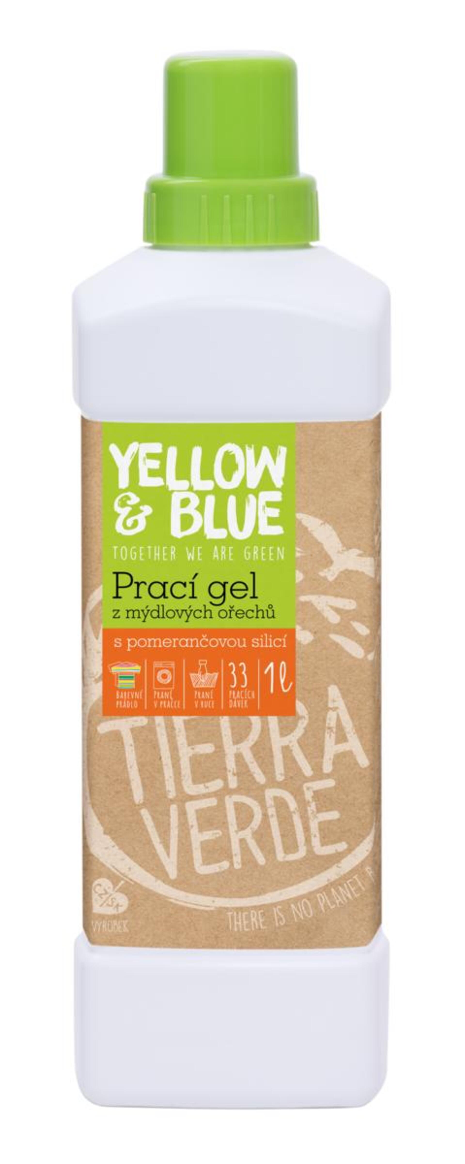 Tierra Verde Prací gél z mydlových orechov s pomarančovou silicou (fľaša) 1 l