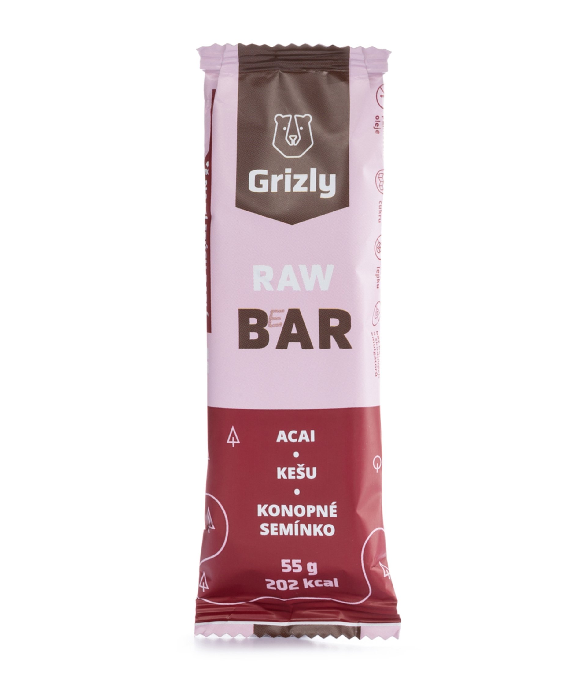 E-shop GRIZLY RAW Bar acai-kešu-konopné semienko 55 g