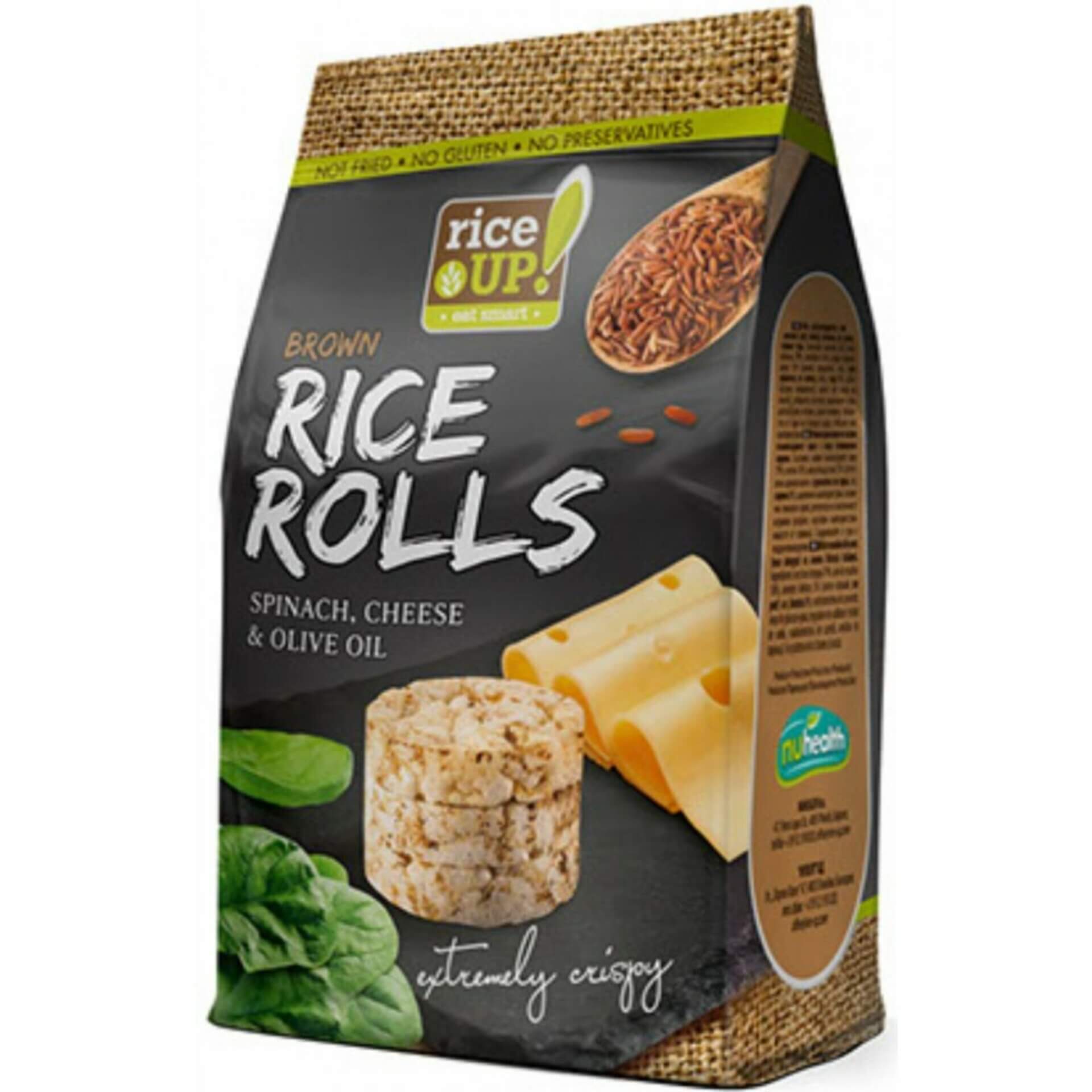 E-shop Rice Up Ryžové minichlebíčky špenát, syr a olivový olej 50 g