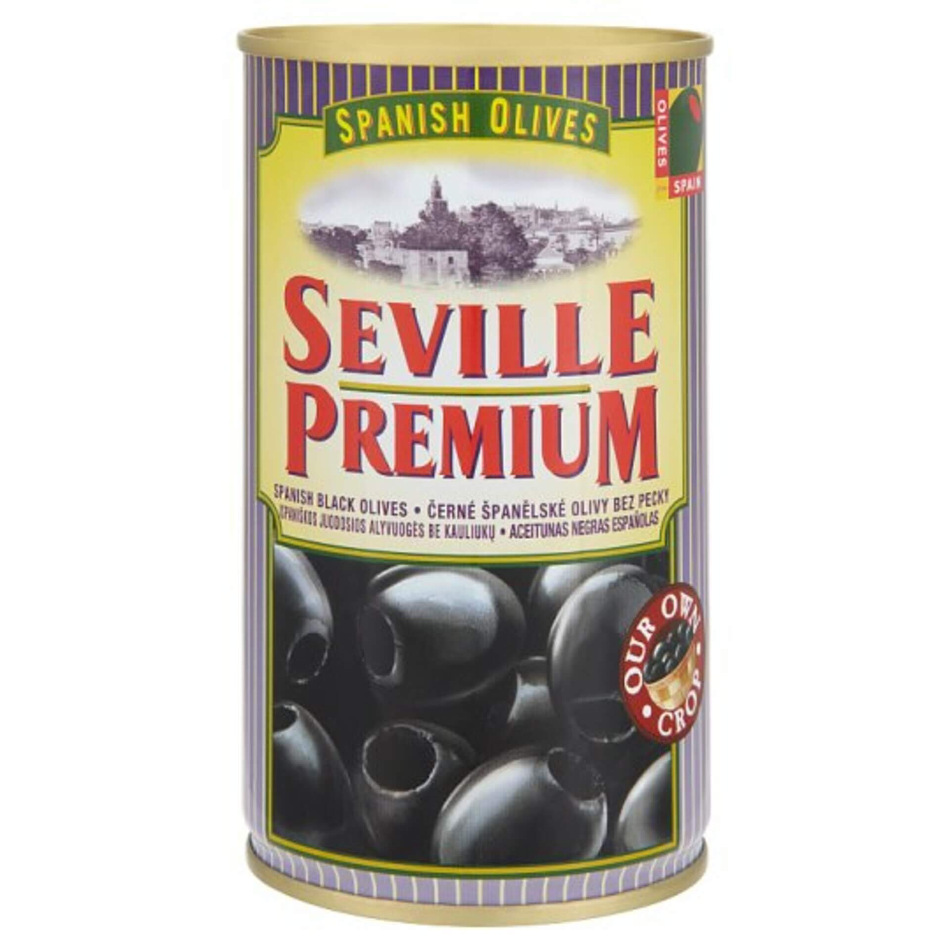 Seville premium Spanish Olives čierne olivy bez kôstky 350 g