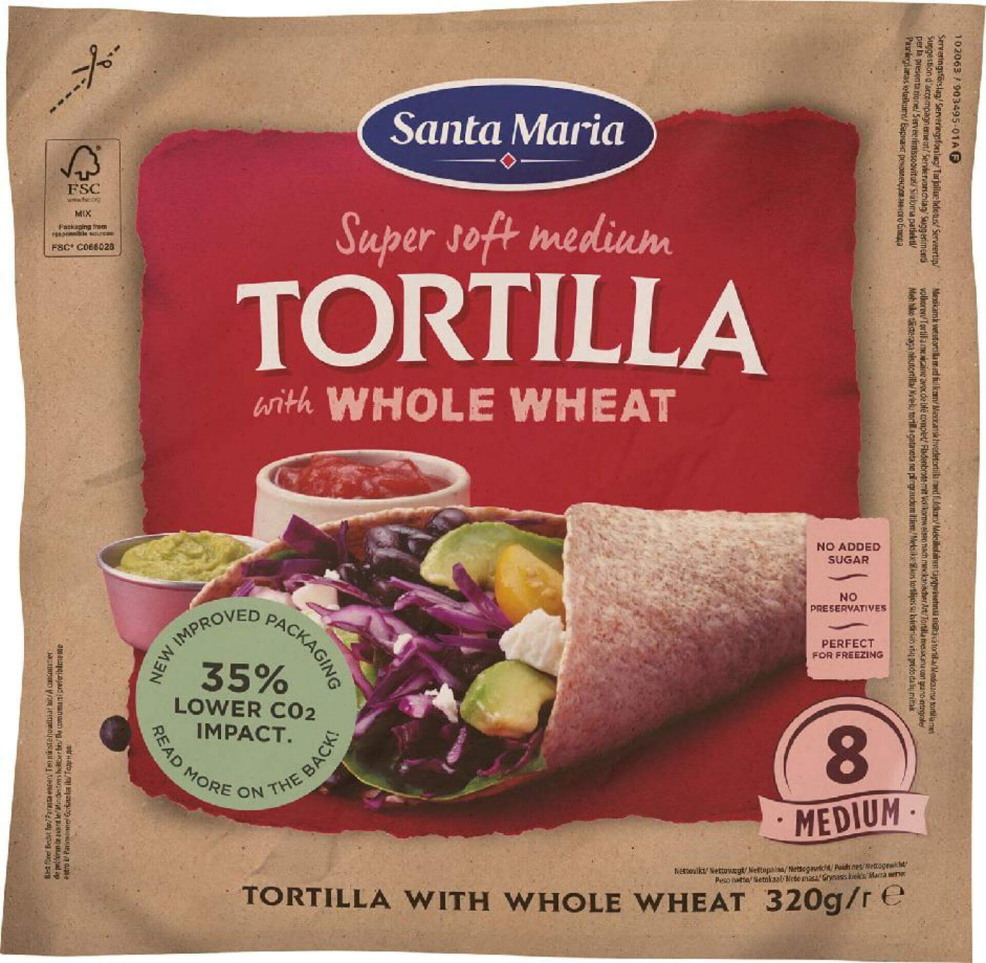 E-shop Santa Maria Tortilla whole wheat 320 g celozrnná