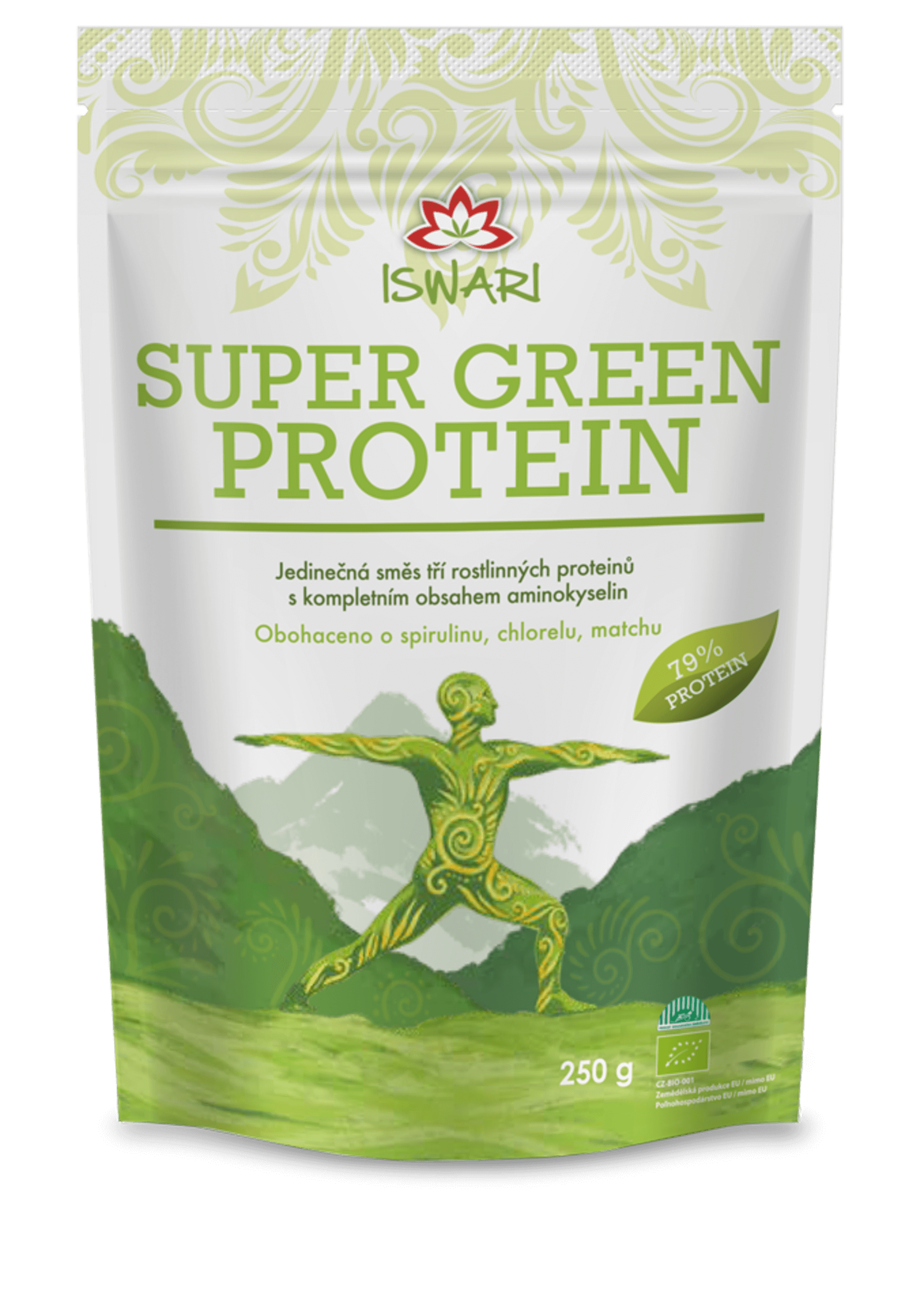 Iswari Super green 79% proteín BIO 250 g