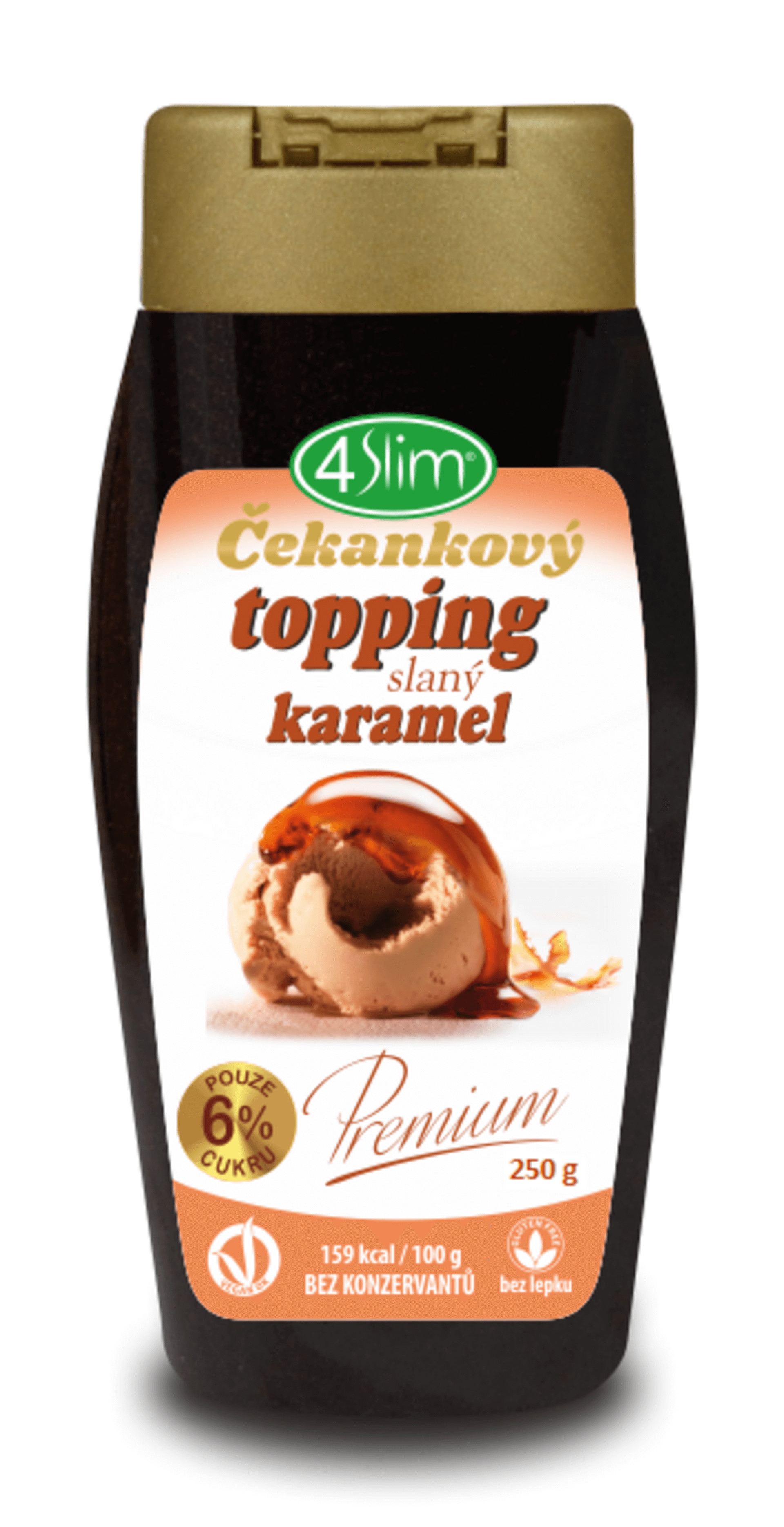 4Slim Čakankový topping slaný karamel 250 g