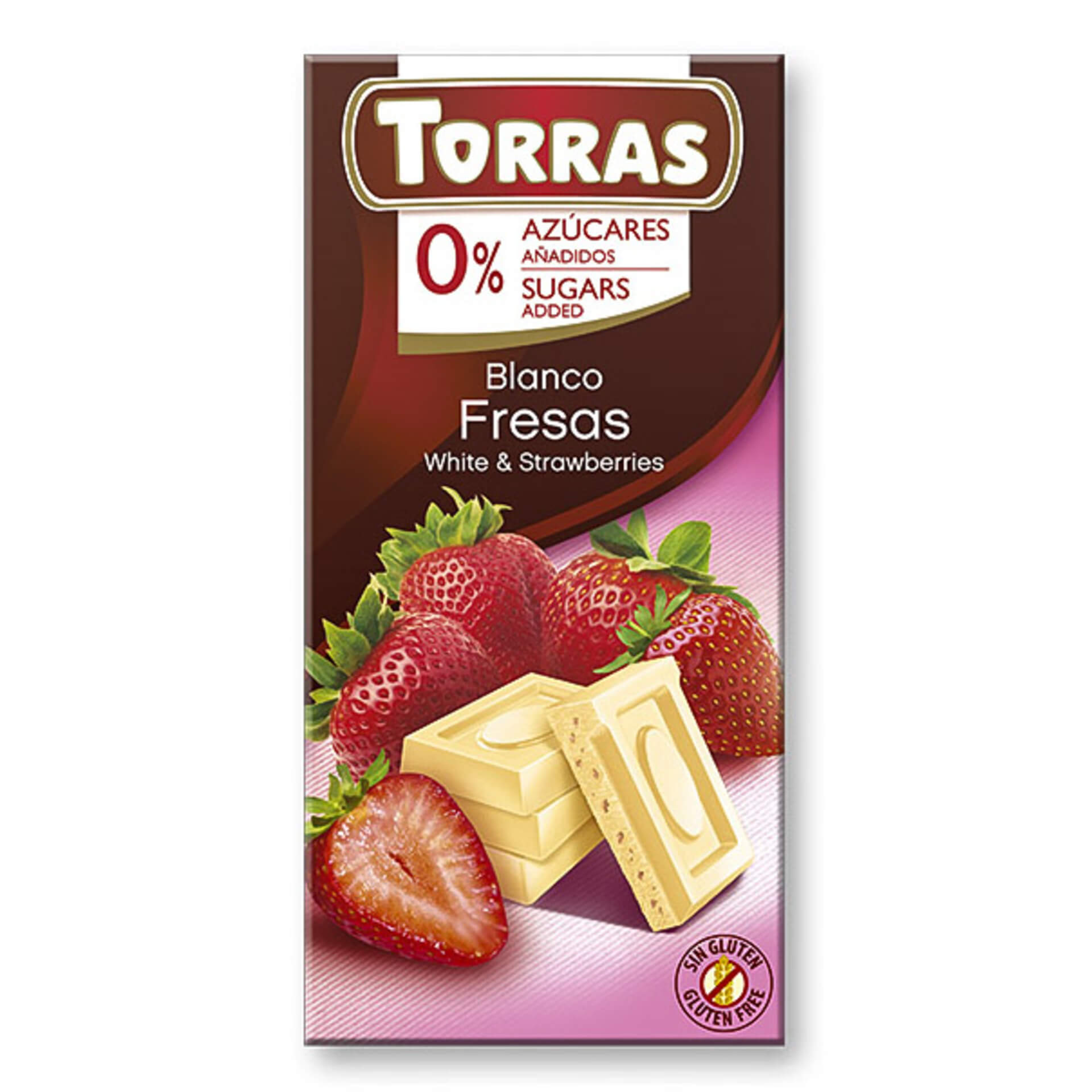 E-shop Torras Biela čokoláda s jahodou 75 g