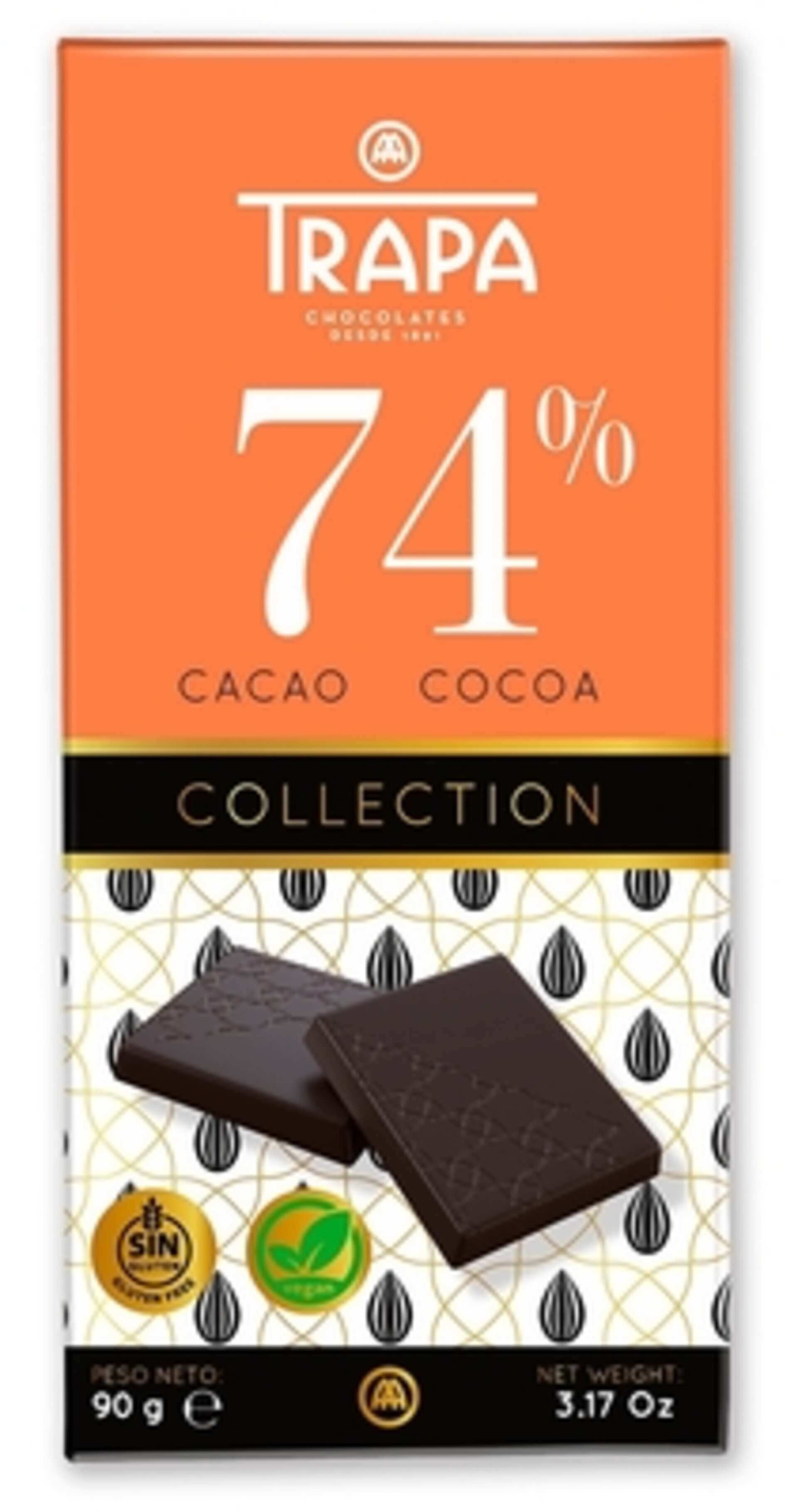 Trapa horká čokoláda 74% 90 g expirácie