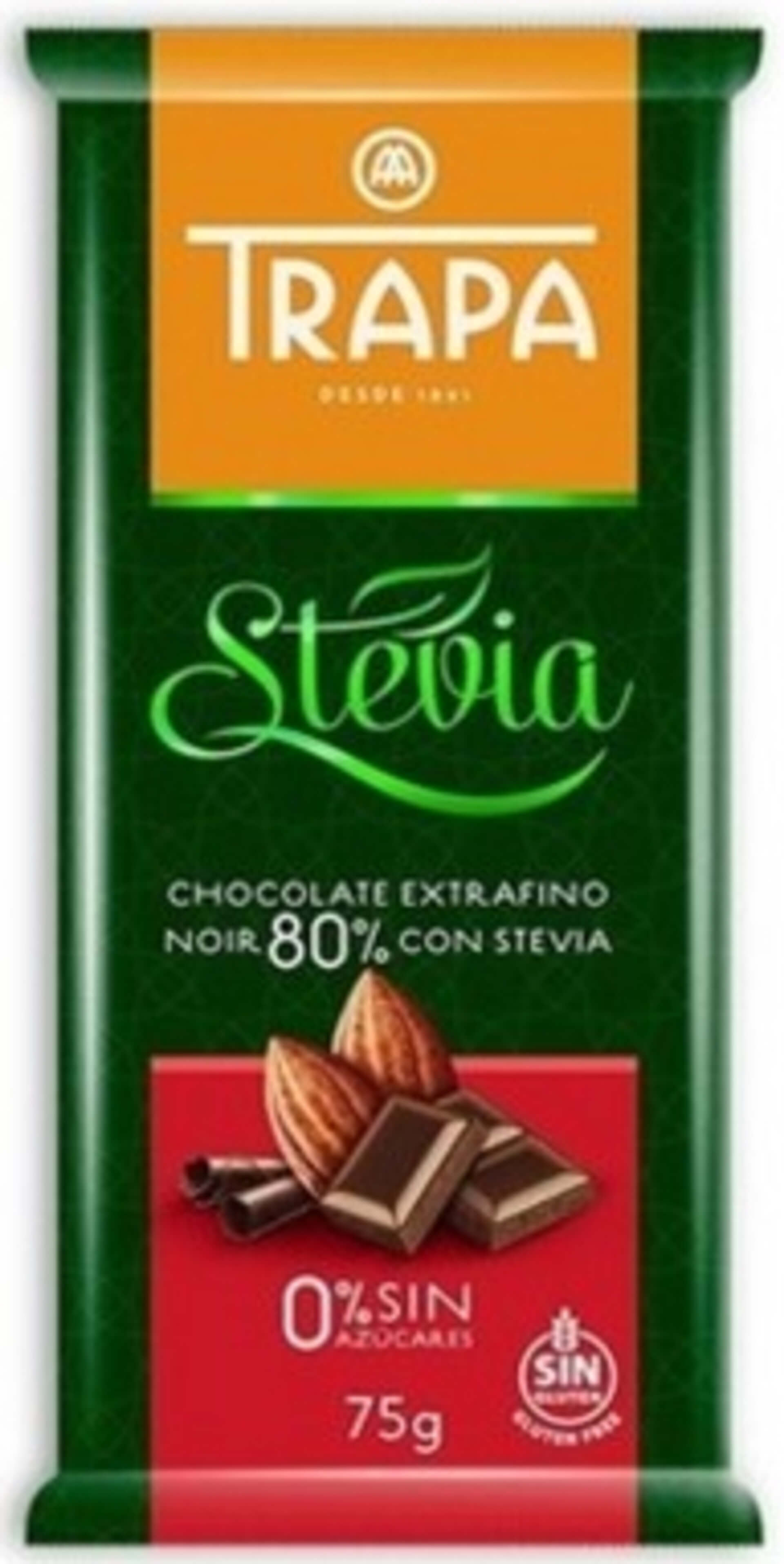 E-shop Trapa Čokoláda horká 80% kakaa so steviou 75 g