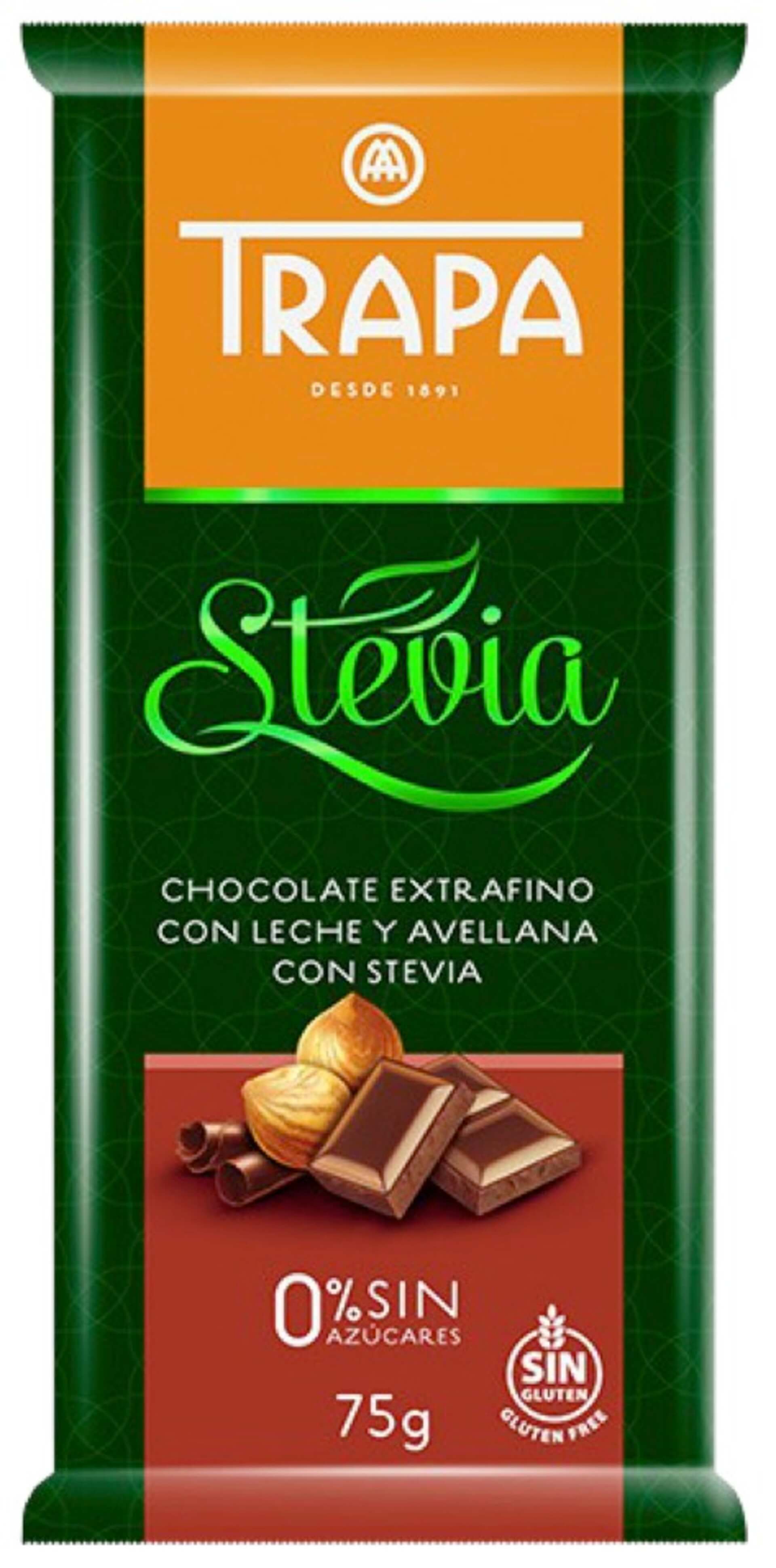 E-shop Trapa Čokoláda mliečna s drvenými lieskovými orechmi a steviou 75 g