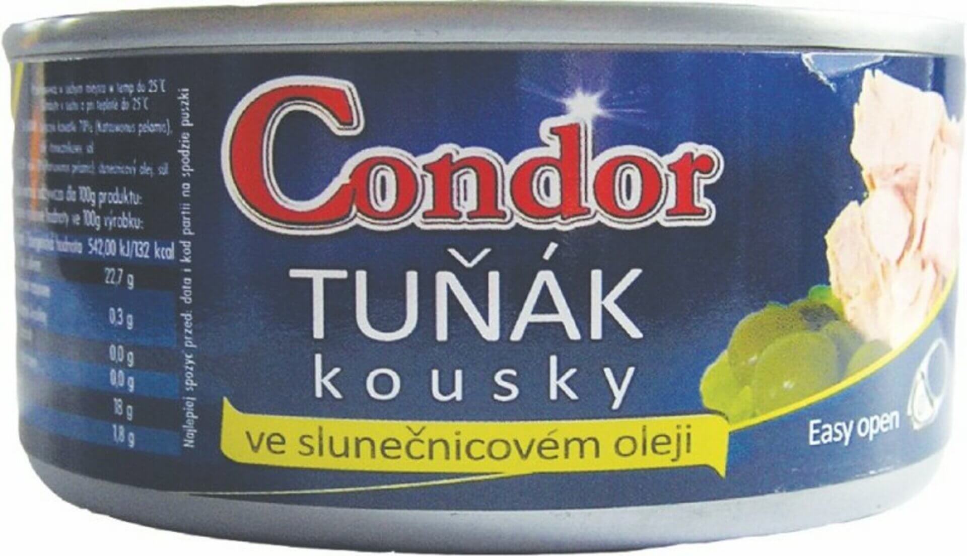E-shop Condor Tuniak kúsky v slnečnicovom oleji (plechovka) 170 g