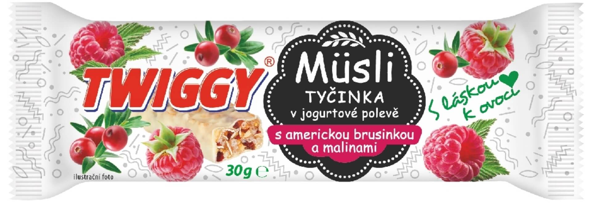 E-shop TWIGGY Müsli ovocná s kľukvou a malinami v jogurtovej poleve 30 g