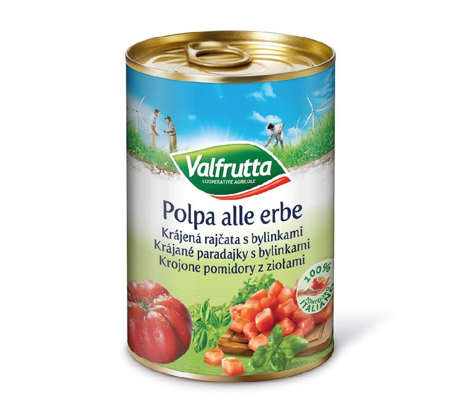 E-shop Valfrutta Krájané paradajky s bylinkami 400 g