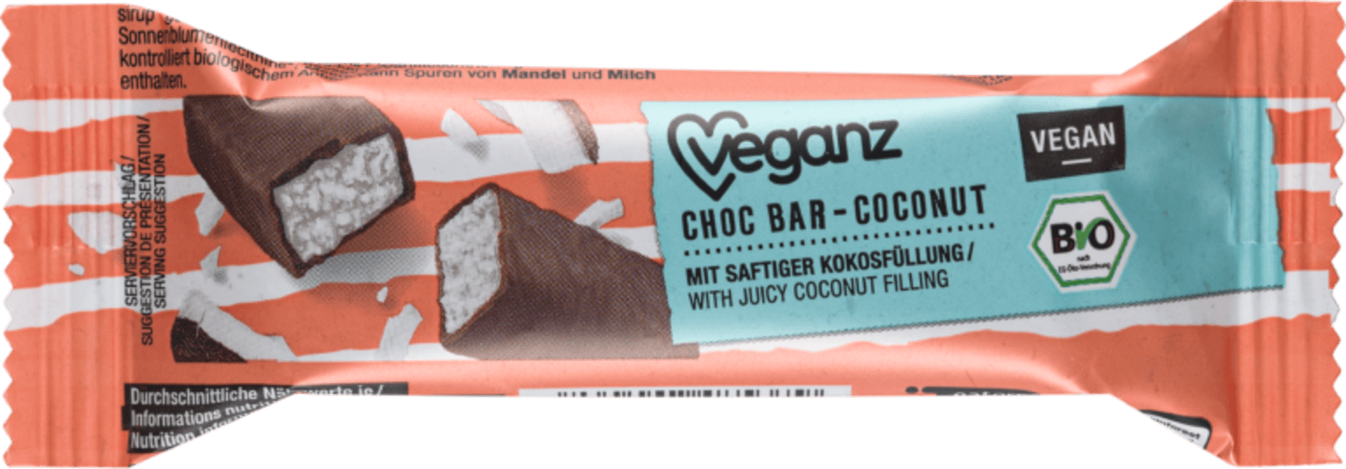 E-shop Veganza Čokoládová tyčinka s kokosom BIO 40 g