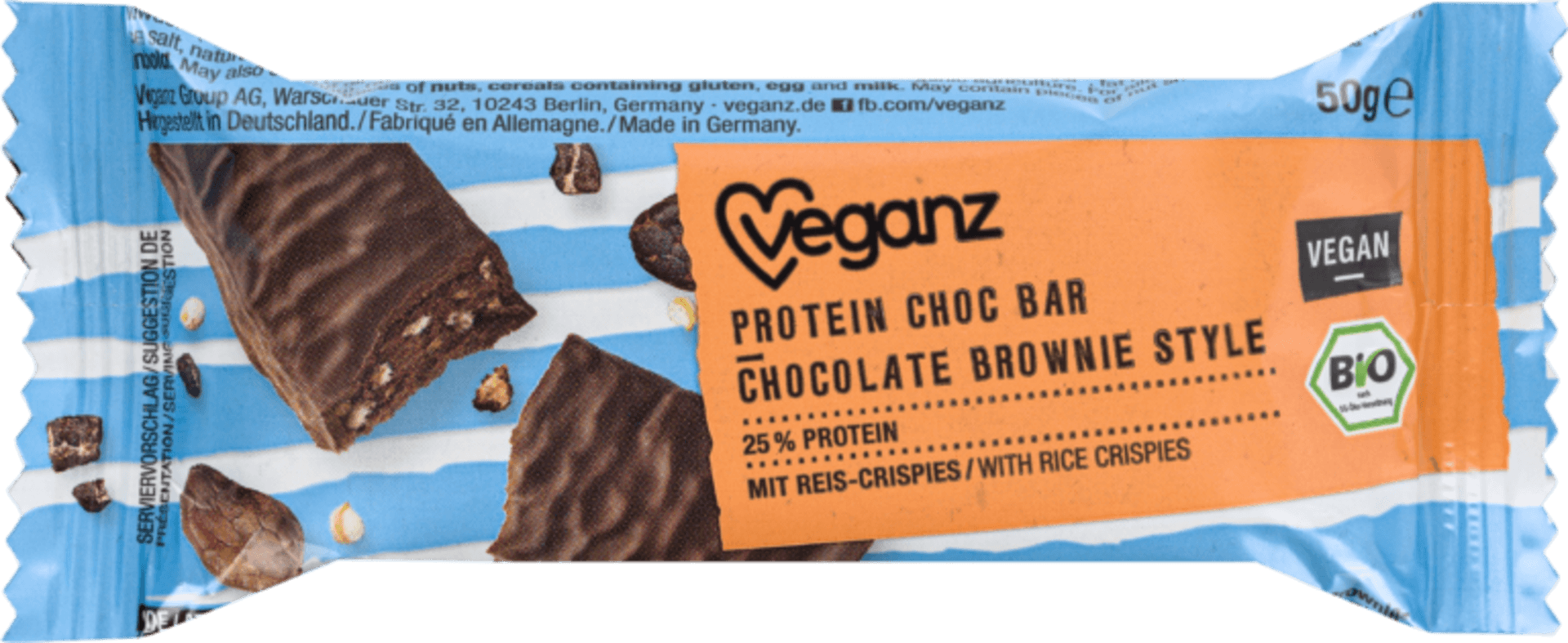 E-shop Veganza Proteínová tyčinka čoko brownie BIO 50 g