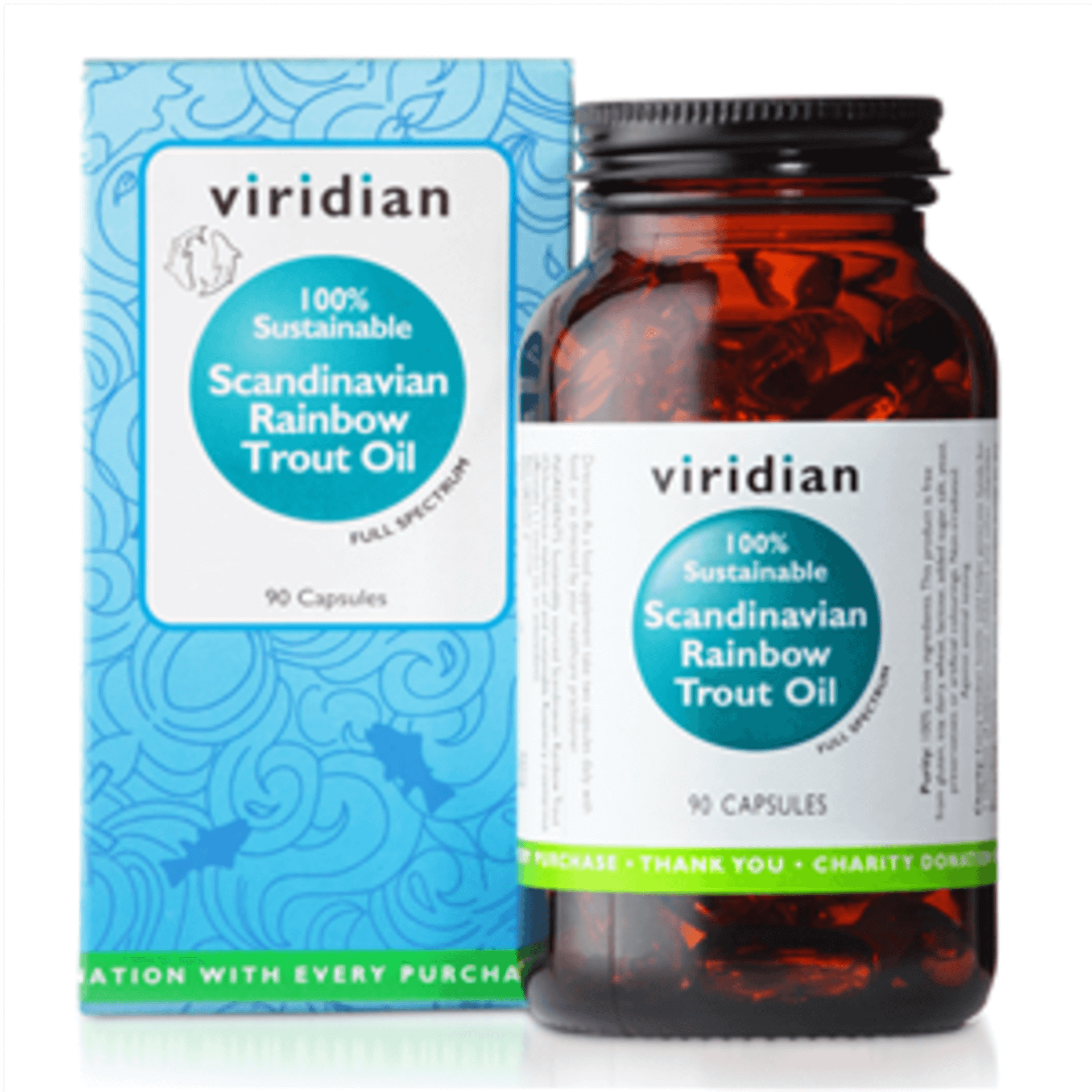 E-shop Viridian Scandinavian Rainbow Trout Oil (Rybí tuk) 90 kapsúl