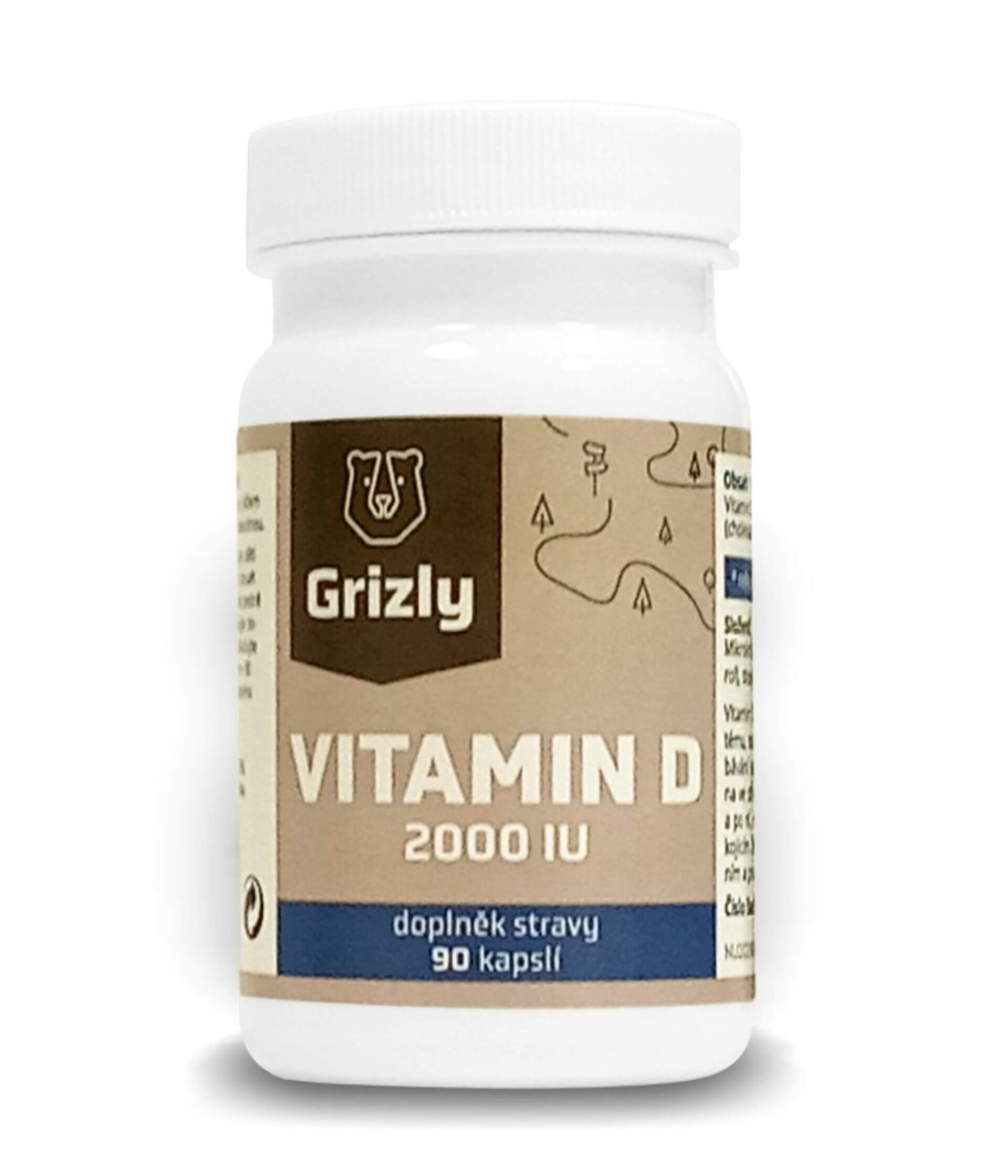 GRIZLY Vitamín D3 2000IU 90 kapsúl