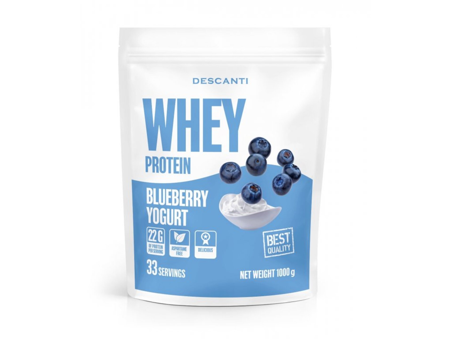 E-shop Descanti Whey Protein Blueberry Yoghurt 1000 g