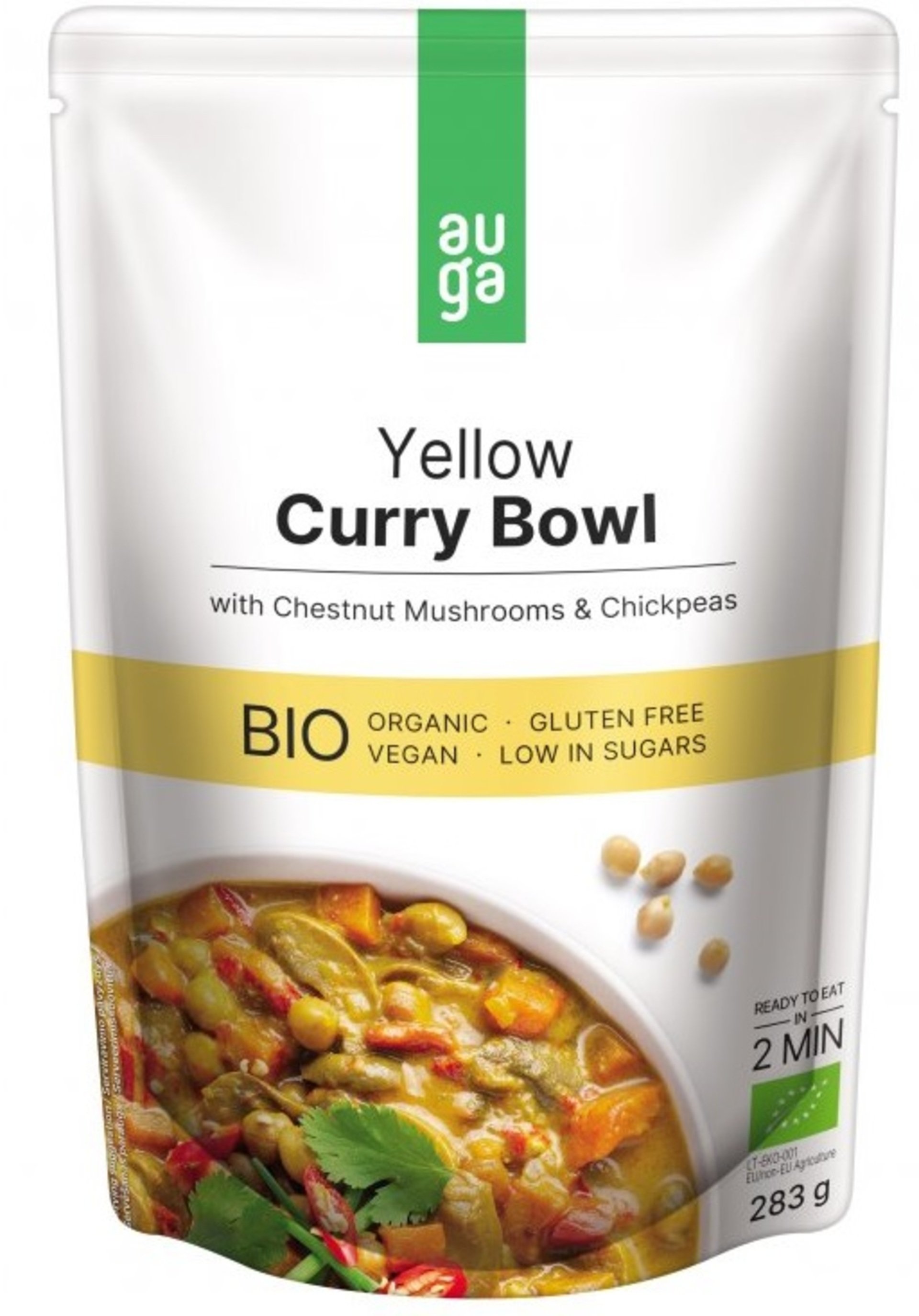E-shop Auga Yellow curry bowl – so žltým karí korením, hubami a cícerom BIO 283 g
