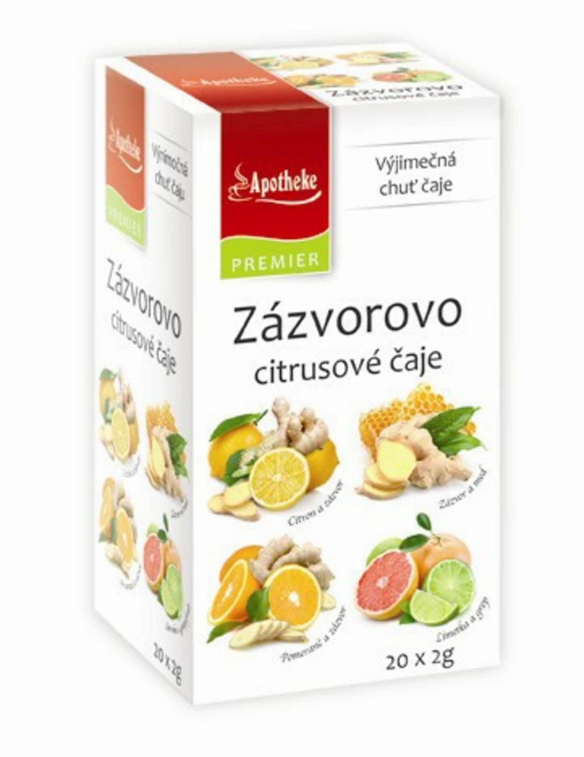 E-shop Apotheke Zázvorovo-citrusové čaje 4v1 20 vrecúšok