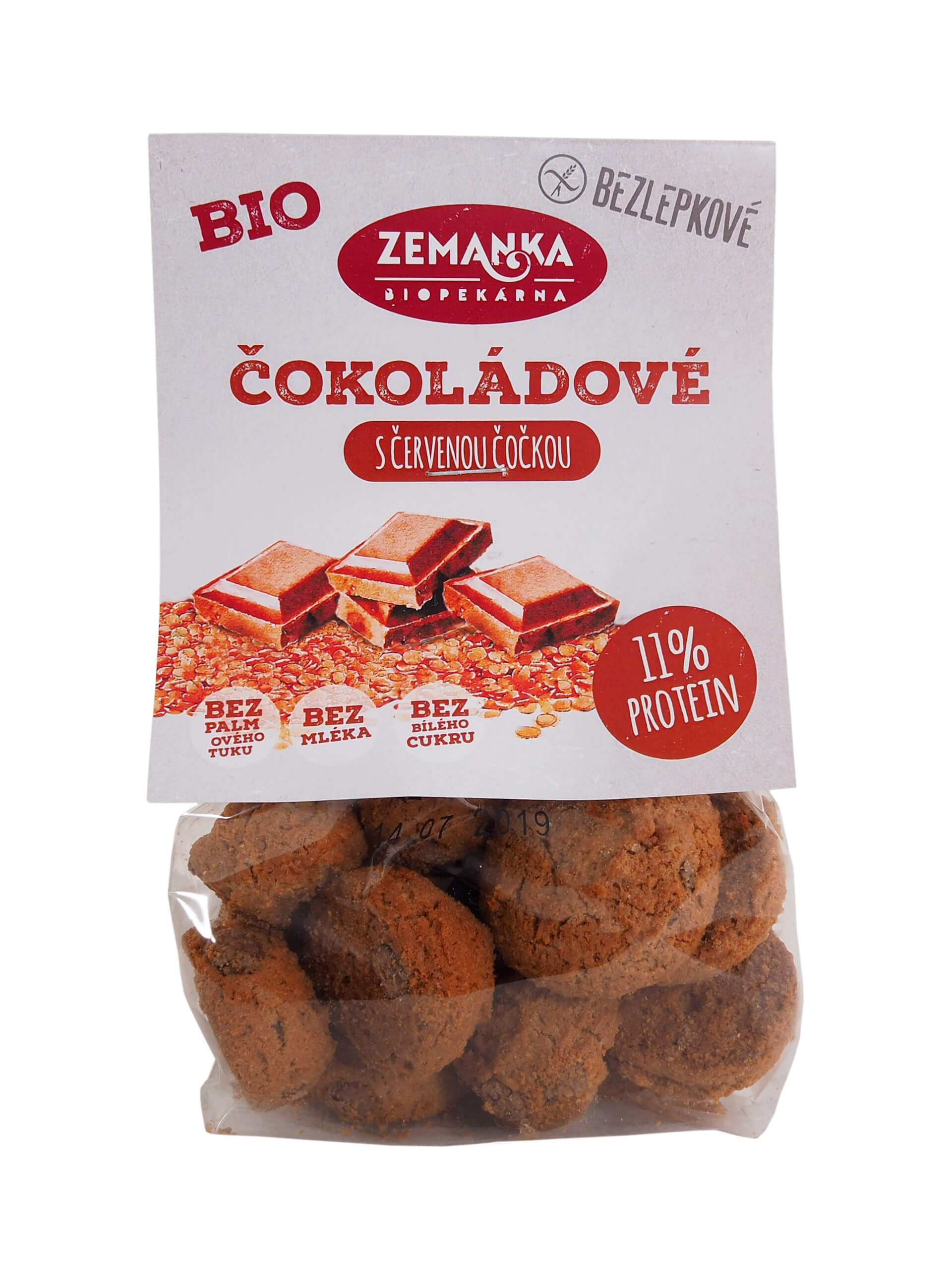 E-shop Biopekáreň Zemanka Bezlepkové šošovicové BIO hrudky s kokosom a čokoládou 100 g