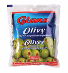Giana Olivy zelené plnené papričkou 195 g