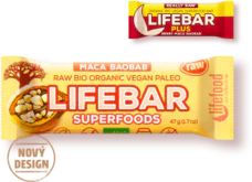 Lifefood Lifebar PLUS čerešňová s MACO a Baobab BIO 47 g