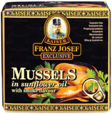 Franz Josef Kaiser Mušle v slnečnicovom oleji s údenou príchuťou 80 g