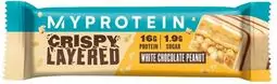 MyProtein Tyčinka cripsy layered bar - biela čokoláda a arašidy 58 g