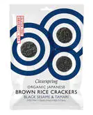 Clearspring Japonské krekry z hnedej ryže s čiernym sezamom BIO 40 g