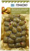 Symeons Zelené olivy plnené mandlí, červená paprika 200 g