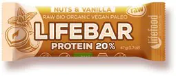 Lifefood Lifebar Protein Oriešková s vanilkou RAW a BIO 47 g