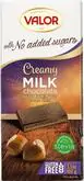Valor Mliečna čokoláda mliečna plnená krémom 35%, bez pridania cukru 100 g