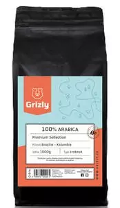 GRIZLY Pražená zrnková káva 100% Arabica Premium Selection 1000 g