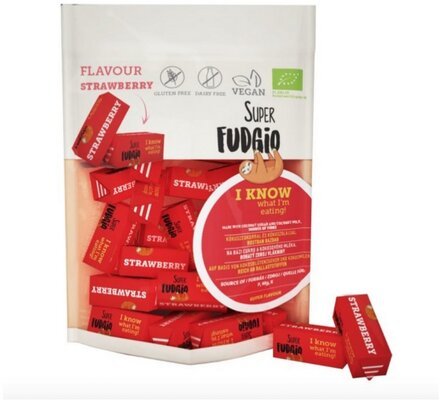 Super Fudgio Vegánske karamelky - jahoda BIO 150 g