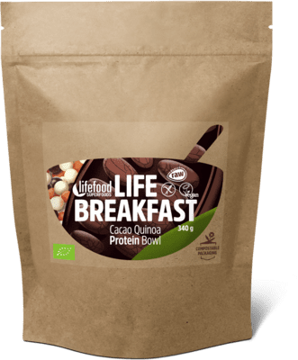 Lifefood Life Breakfast Kakaová proteínová kaša s quinou a škoricou BIO RAW 270 g