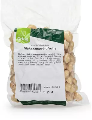 GRIZLY Makadamové orechy 250 g