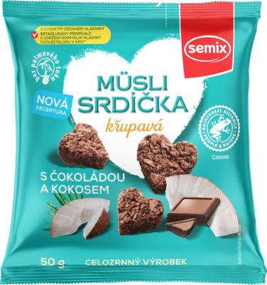 Semix Müsli srdiečka s čokoládou a kokosom 50 g
