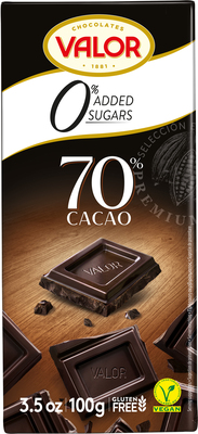 VALOR Čokoláda bez cukru, lepku horká 70% 100 g