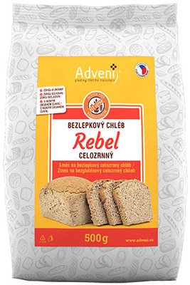 Adven Bezlepkový celozrnný chlieb REBEL 500 g