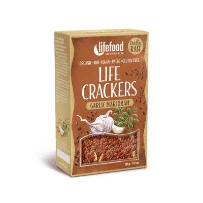 Lifefood LIFE Crackers à la zemiakové placky cesnakové s majoránkou BIO RAW 90 g