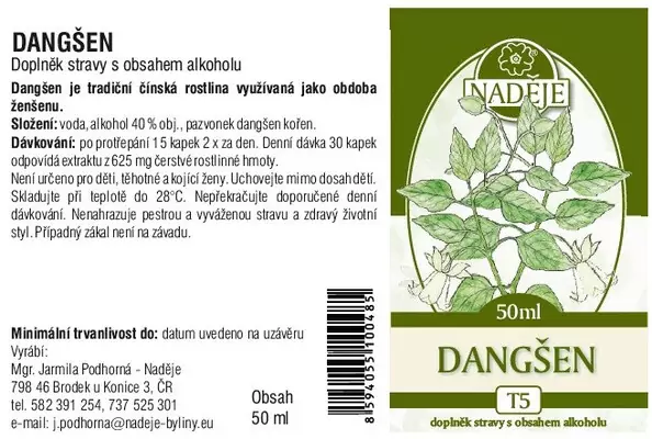 Naděje - Podhorná Dangšen tinktúra z byliny 50 ml