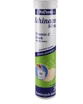 MedPharma Echinacea 50 mg + vit.C + zinok, 20 šumivých tabliet
