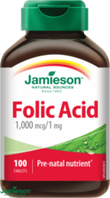 Jamieson Kyselina listová 1000 mikrogramov (Folic acid) 100 tabliet