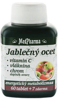 MedPharma Jablčný ocot + vit C + vláknina + chróm 67 tablet
