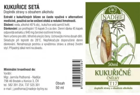 Náděje - Podhorná Kukurica siata tinktúra z byliny 50 ml