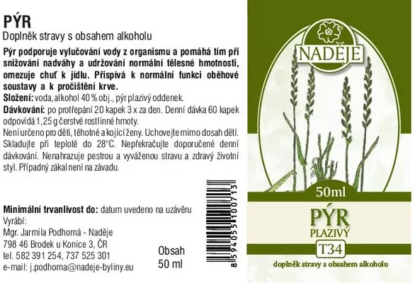 Náděje - Podhorná Pýr tinktúra z byliny 50 ml