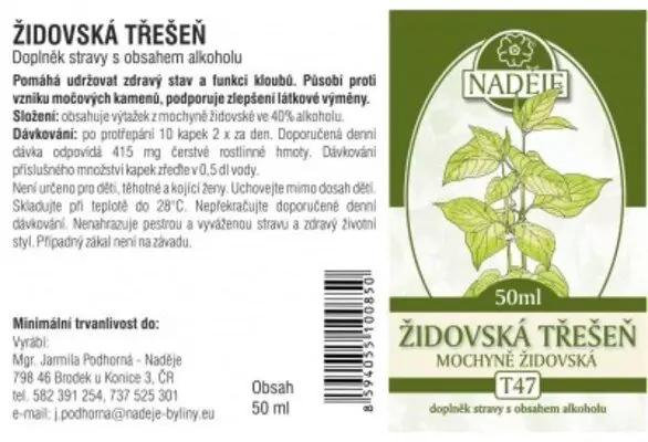 Náděje - Podhorná Židovská čerešňa tinktúra z byliny 50 ml